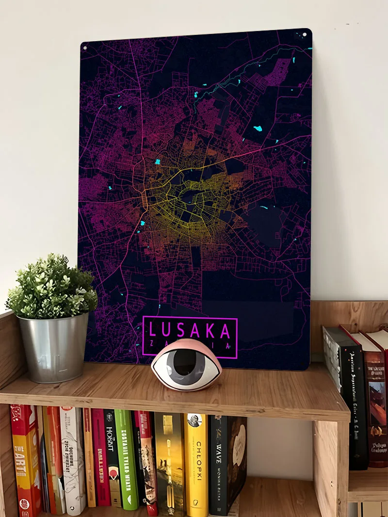 Lusaka Stadskaart Zambia Neon  - Home Decor Zambia recensie en prijs
