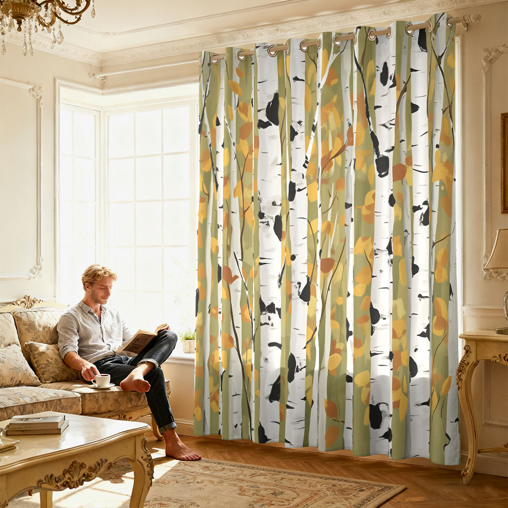 1 stuk herfstberkenbos print e - Home Decor Curtains recensie en prijs